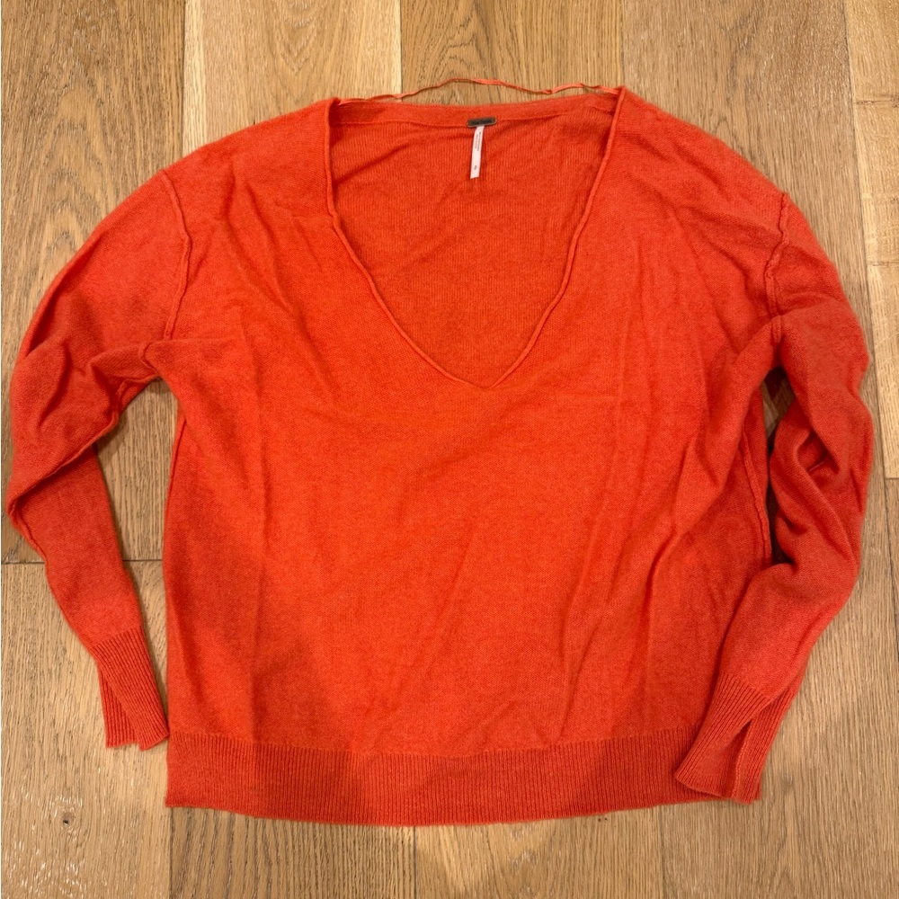 Free People V-Neck Cashmere Sweater